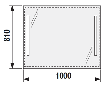 JIKA CLEAR zrcadlo 100x81 cm, s osvětlením H4557651731441 Technický nákres