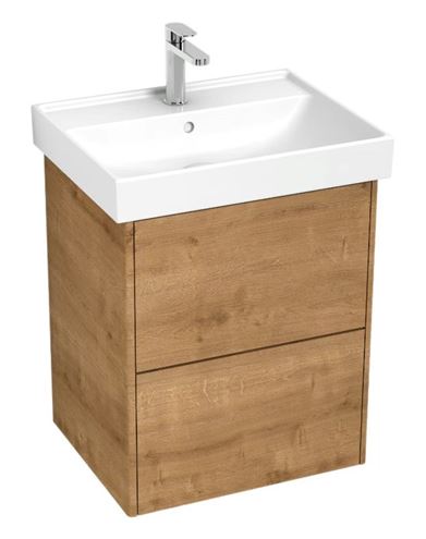 LAUFEN FIORA skříňka pod umyvadlo 55,7x45,3x67,4 cm, 2 zásuvky, Push-open, dub H40F9924015351 Obrázek - Hlavní obrázek