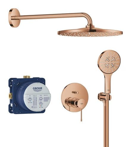 GROHE ESSENCE NEW sprchový set s podomítkovou baterií, horní sprcha, ruční sprcha se 3 proudy, hadice, držák, warm sunset 25287DA0 Obrázek - Hlavní obrázek