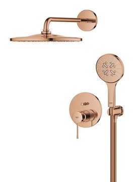 GROHE ESSENCE NEW sprchový set s podomítkovou baterií, horní sprcha, ruční sprcha se 3 proudy, hadice, držák, warm sunset 25287DA0 Obrázek - fotka