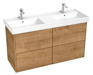 LAUFEN FIORA skříňka pod dvojumyvadlo 126x45,3x67,4 cm, 4 zásuvky, Push-open, dub