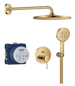 GROHE ESSENCE NEW sprchový set s podomítkovou baterií, horní sprcha, ruční sprcha se 3 proudy, hadice, držák, cool sunrise