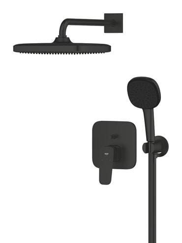 GROHE CUBEO sprchový set s podomítkovou baterií, horní sprcha, ruční sprcha se 3 proudy, hadice, držák, matte black 1053362430 Obrázek - fotka