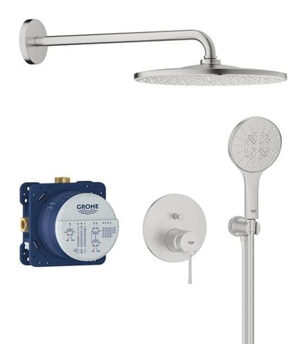 GROHE ESSENCE NEW sprchový set s podomítkovou baterií, horní sprcha, ruční sprcha se 3 proudy, hadice, držák, supersteel 25287DC0 Obrázek - Hlavní obrázek