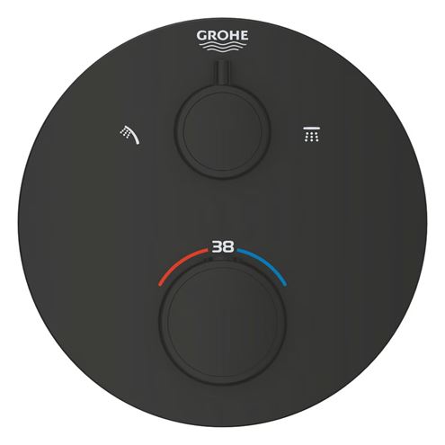GROHE GROHTHERM podomítková termostatická baterie, pro 2 spotřebiče, Water Saving, phantom black 1022082430 Obrázek - fotka