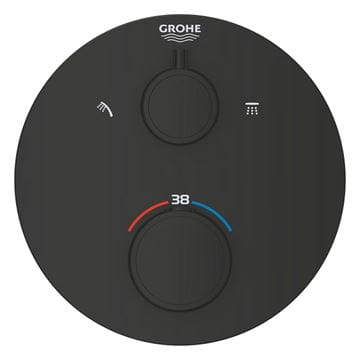GROHE GROHTHERM podomítková termostatická baterie, pro 2 spotřebiče, Water Saving, phantom black 1022082430 Obrázek - fotka