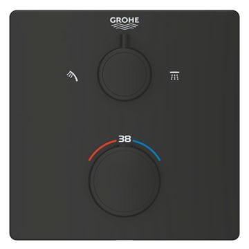 GROHE GROHTHERM podomítková termostatická baterie, pro 2 spotřebiče, matte black 1022092430 Obrázek - fotka
