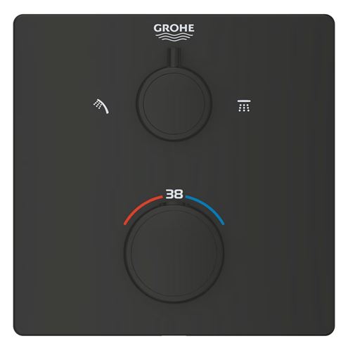 GROHE GROHTHERM podomítková termostatická baterie, pro 2 spotřebiče, matte black 1022092430 Obrázek - fotka