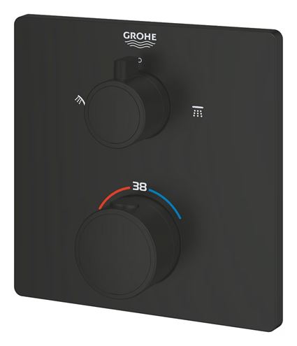 GROHE GROHTHERM podomítková termostatická baterie, pro 2 spotřebiče, matte black 1022092430 Obrázek - fotka