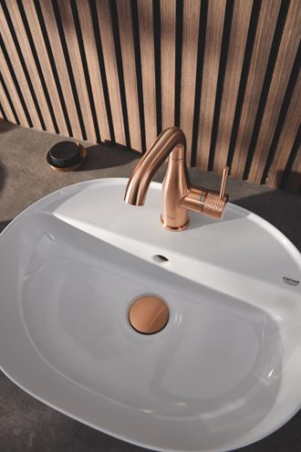 GROHE ESSENCE NEW umyvadlová stojánková baterie, s odtokovou soupravou, kartáčovaný warm sunset 24173DE1 Obrázek - fotka