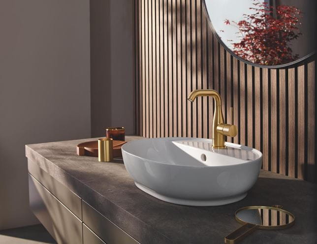 GROHE ESSENCE NEW umyvadlová stojánková baterie, s odtokovou soupravou, kartáčovaný cool sunrise 24173GN1 Obrázek - fotka