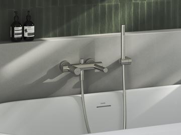 RAVAK CHROME 611.30 nástěnný otočný držák ruční sprchy, kartáčovaná nerez X07P1568 Obrázek - fotka