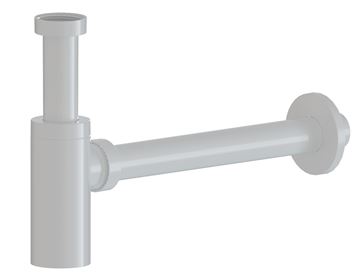 EASY designový umyvadlový sifon DN32, s převlečnou maticí 5/4, lesklá bílá 
