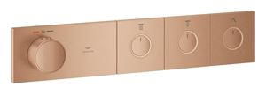 GROHE GROHTHERM AQUA TILES podomítková termostatická baterie, pro 3 spotřebiče, Water Saving, kartáčovaný warm sunset