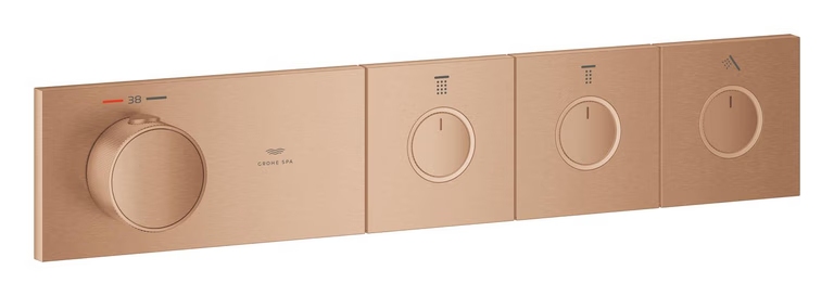 GROHE GROHTHERM AQUA TILES podomítková termostatická baterie, pro 3 spotřebiče, Water Saving, kartáčovaný warm sunset 106866DL00 Obrázek - Hlavní obrázek