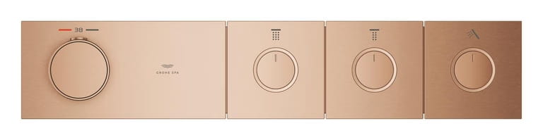 GROHE GROHTHERM AQUA TILES podomítková termostatická baterie, pro 3 spotřebiče, Water Saving, kartáčovaný warm sunset 106866DL00 Obrázek - fotka