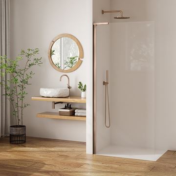 ROTH PASTEL PL TWU/800 stěna walk-in 80x200 cm, brushed rose gold/sklo trasparent