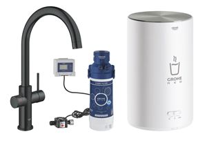 GROHE RED DUO dřezová elektronická baterie, s ohřevem, velikost M, GROHE ChildLock, napájení ze sítě, velvet black