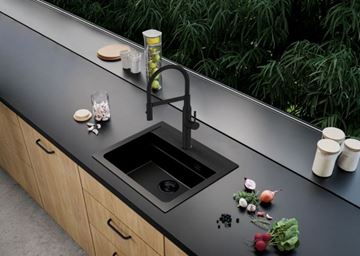ALVEUS ATROX 30 BLACK EDITION granitový dřez 590x500 mm, otvor pro baterii, černá 1149207 Obrázek - fotka