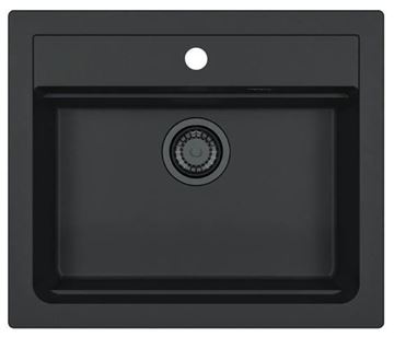 ALVEUS ATROX 30 BLACK EDITION granitový dřez 590x500 mm, otvor pro baterii, černá