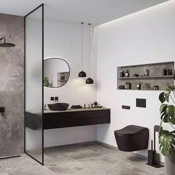 CONCEPT 300 WASHLET závěsné WC s bidetovým sedátkem, Rimless, kulaté, matná černá CW542ERY#MBL+TCF80 Obrázek - fotka
