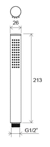 RAVAK 957.30SSB ruční sprcha 213 mm, Air, kartáčovaná nerez X07P1574 Technický nákres
