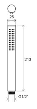 RAVAK 957.30SSB ruční sprcha 213 mm, Air, kartáčovaná nerez X07P1574 Technický nákres