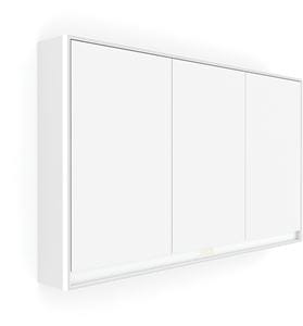 NIMCO GA 1 zrcadlová skříňka vestavná 119,5x70x15 cm, osvětlení s regulací stmívání a teploty světla, s vypínačem a el. zásuvkou, hliník, matná bílá