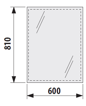 JIKA CLEAR zrcadlo 60x81 cm H4557211731441 Technický nákres