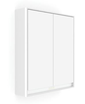 NIMCO GA 1 zrcadlová skříňka vestavná 60,5x70x15 cm, osvětlení s regulací stmívání a teploty světla, s vypínačem a el. zásuvkou, hliník, matná bílá