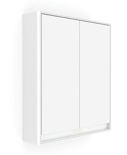 NIMCO GA 1 zrcadlová skříňka vestavná 60,5x70x15 cm, osvětlení s regulací stmívání a teploty světla, s vypínačem a el. zásuvkou, hliník, matná bílá GAB 10002VX-05 Obrázek - Hlavní obrázek