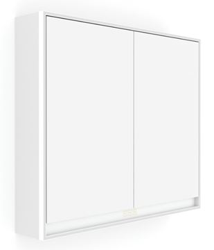 NIMCO GA 1 zrcadlová skříňka vestavná 80,5x70x15 cm, osvětlení s regulací stmívání a teploty světla, s vypínačem a el. zásuvkou, hliník, matná bílá