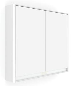 NIMCO GA 1 zrcadlová skříňka vestavná 80,5x70x15 cm, osvětlení s regulací stmívání a teploty světla, s vypínačem a el. zásuvkou, hliník, matná bílá
