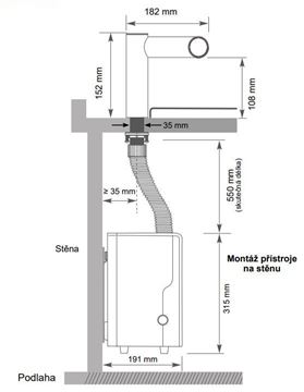 JET DRYER AIRTAP 2V1 umyvadlová senzorová baterie, s osoušečem rukou, napájení ze sítě, chrom 8596220013941 Technický nákres