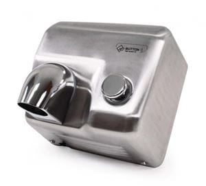 JET DRYER BUTTON horkovzdušný osoušeč rukou, manuální, kartáčovaná nerez ocel