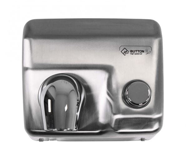 JET DRYER BUTTON horkovzdušný osoušeč rukou, manuální, kartáčovaná nerez ocel 8596220009272 Obrázek - fotka