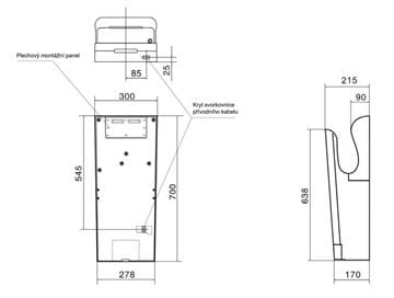 JET DRYER STYLE tryskový osoušeč rukou, automatický, bílá 8596220002686 Technický nákres