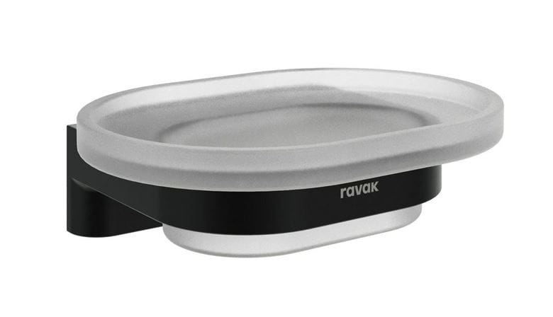 RAVAK CHROME II CR II 200.20BLM mýdlenka, nástěnná, sklo, matná černá X07P1375 Obrázek - Hlavní obrázek