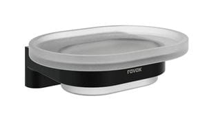 RAVAK CHROME II CR II 200.20BLM mýdlenka, nástěnná, sklo, matná černá
