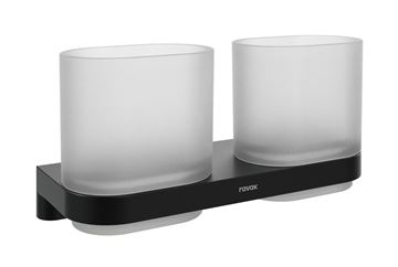 RAVAK CHROME II CR II 220.20BLM nástěnné pohárky, sklo, matná černá