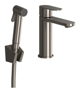 RAVAK CHROME II CR II 112.20BL umyvadlová stojánková baterie, s bidetovou sprškou, kartáčovaný grafit