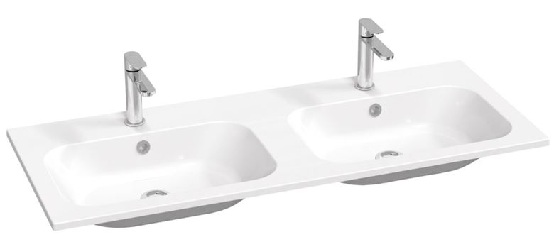 RAVAK CHROME SLIM dvojumyvadlo 120 cm, se 2 otvory pro baterie a přepadem XJG01112001 Obrázek - Hlavní obrázek