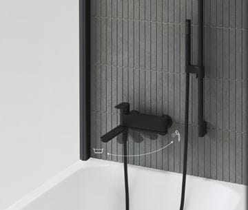 RAVAK CHROME II CR II 022.00CR vanová nástěnná baterie, s přepínačem, černá X070463 Obrázek - fotka