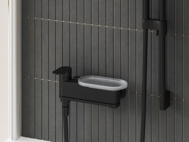 RAVAK CHROME II CR II 022.00CR vanová nástěnná baterie, s přepínačem, černá X070463 Obrázek - fotka