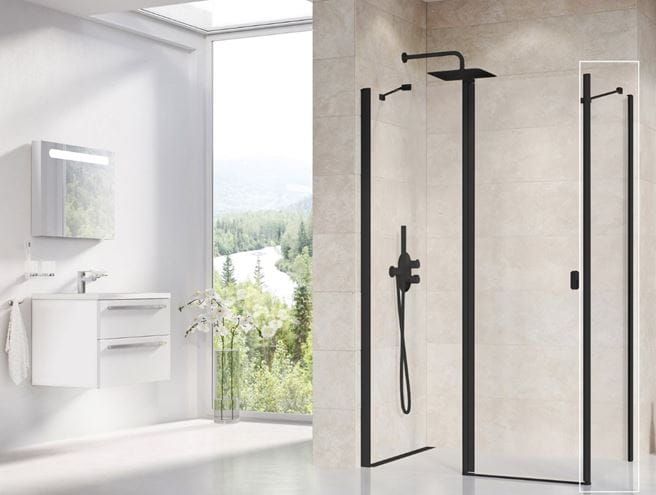 RAVAK CHROME CPS 90 boční stěna 90x195 cm, černá/čiré sklo 9QV70300Z1 Obrázek - fotka