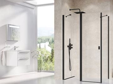 RAVAK CHROME CPS 90 boční stěna 90x195 cm, černá/čiré sklo 9QV70300Z1 Obrázek - fotka