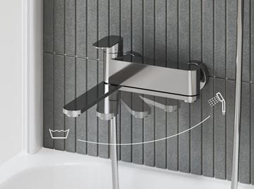 RAVAK CHROME II CR II 022.00CR vanová nástěnná baterie, s přepínačem, se sprchovou soupravou, lesklý chrom X07S119 Obrázek - fotka