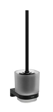 RAVAK CHROME II CR II 410.20BLM WC štětka, nástěnná, sklo, matná černá