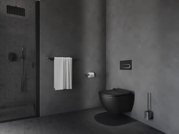 RAVAK CHROME II CR II 410.20BLM WC štětka, nástěnná, sklo, matná černá X07P1384 Obrázek - fotka