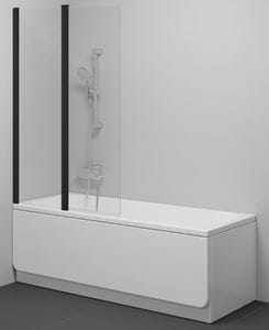 RAVAK CVS2 100 L vanová zástěna 100x150 cm, levá, lítací, černá/sklo transparent